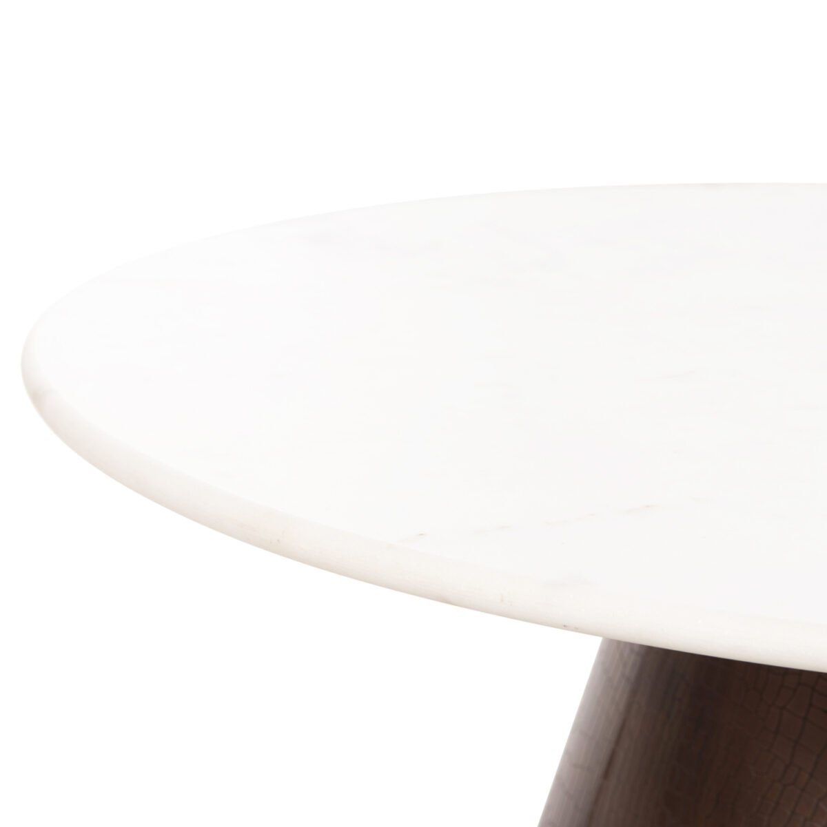 ΤΡΑΠΕΖΙ ΣΑΛΟΝΙΟΥ FODEN HM9721 ΛΕΥΚΟ ΜΑΡΜΑΡΟ TOP ΚΑΙ ΜΕΤΑΛΛΟ Φ77x40Υεκ. - Image 4