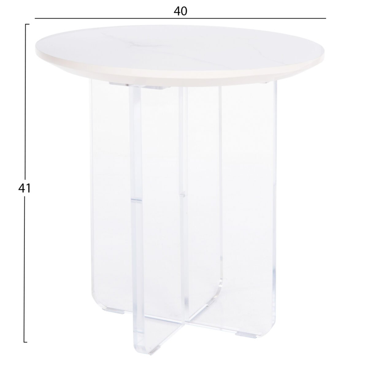 ΤΡΑΠΕΖΙ ΣΑΛΟΝΙΟΥ ACRYLON HM9779.01 HPL ΛΕΥΚΟ ΜΑΡΜΑΡΟ-ΑΚΡΥΛΙΚΟ ΠΟΔΙ Φ40x41Υεκ. - Image 2