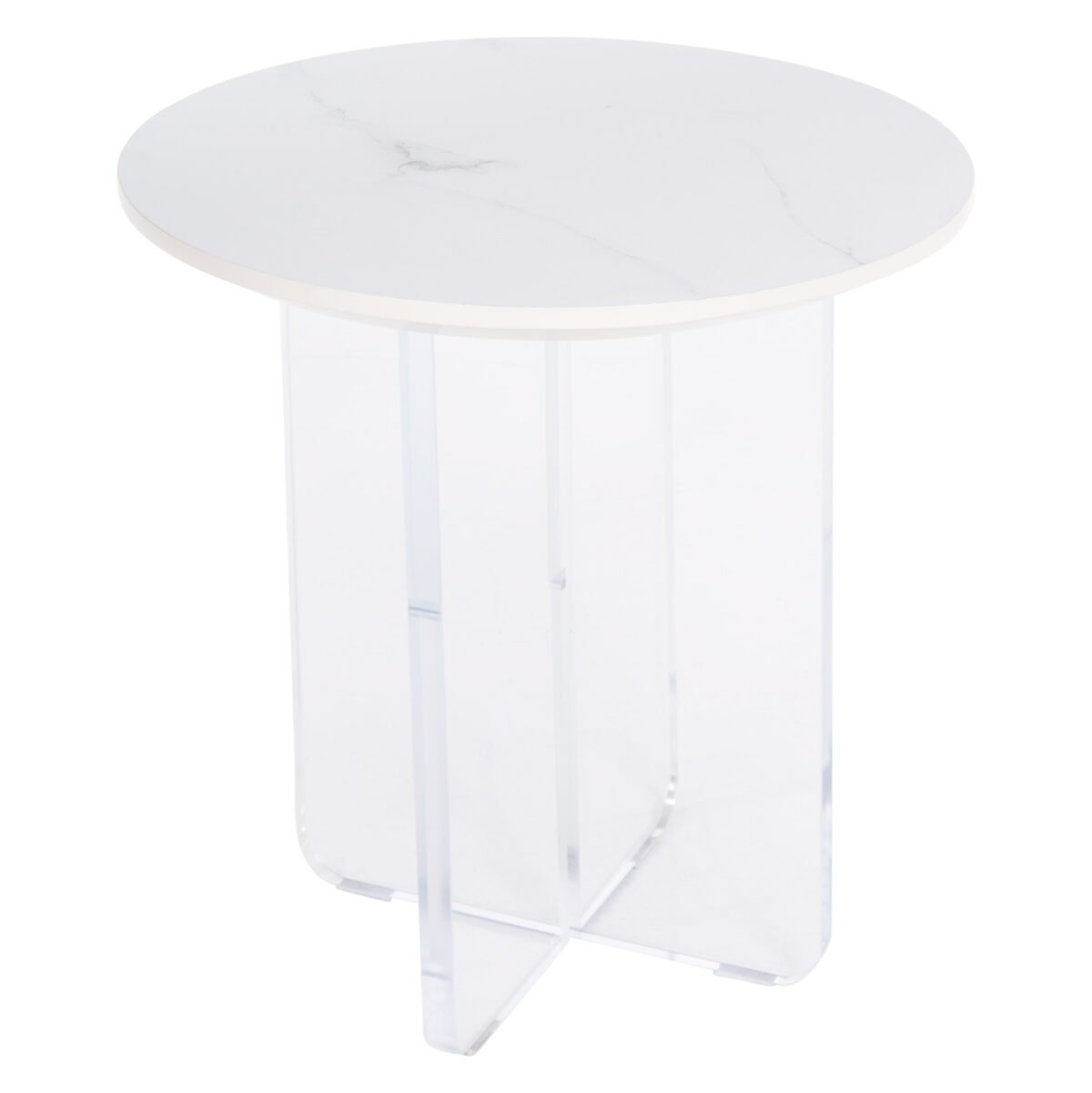 ΤΡΑΠΕΖΙ ΣΑΛΟΝΙΟΥ ACRYLON HM9779.01 HPL ΛΕΥΚΟ ΜΑΡΜΑΡΟ-ΑΚΡΥΛΙΚΟ ΠΟΔΙ Φ40x41Υεκ. - Image 3