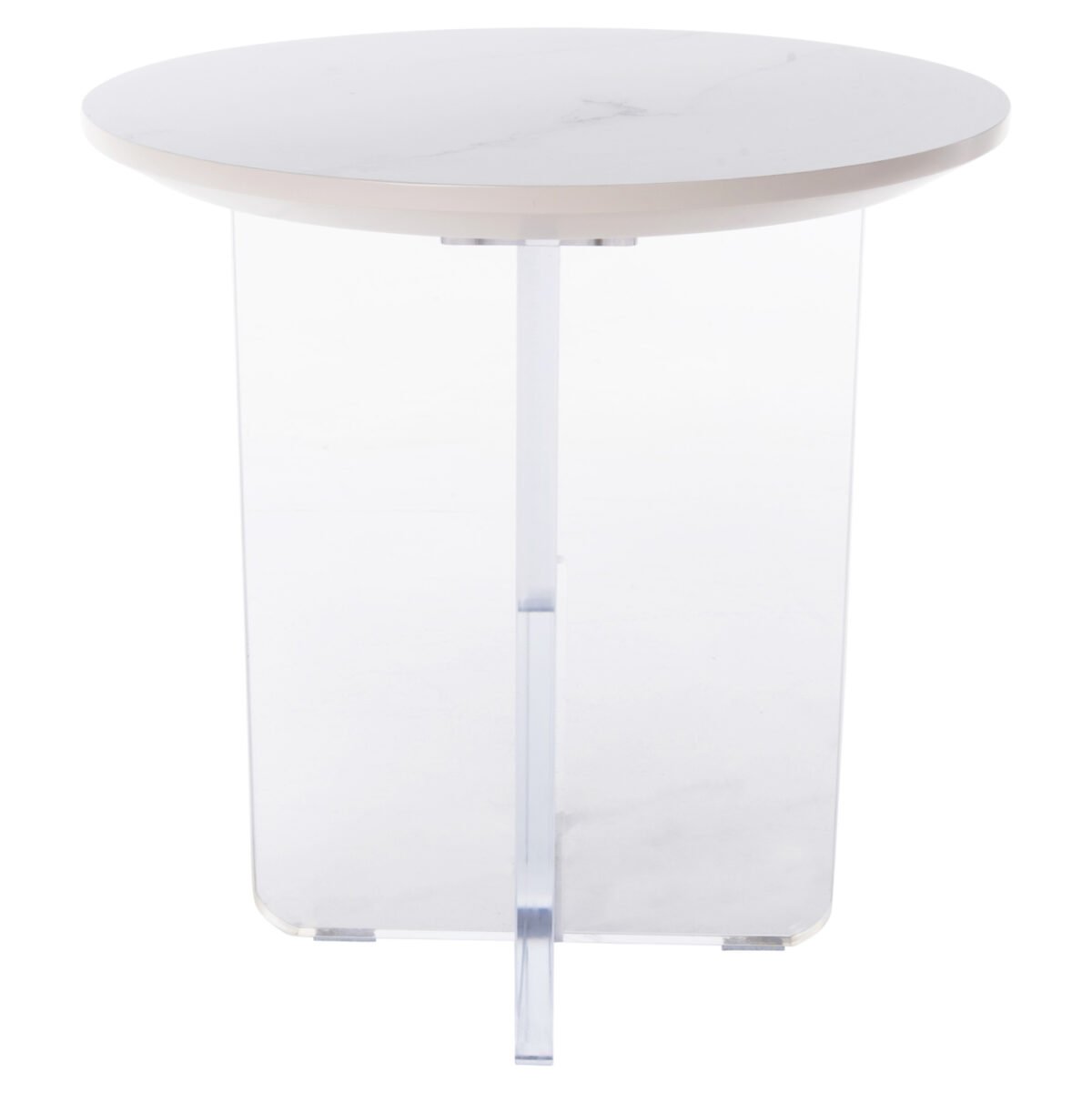 ΤΡΑΠΕΖΙ ΣΑΛΟΝΙΟΥ ACRYLON HM9779.01 HPL ΛΕΥΚΟ ΜΑΡΜΑΡΟ-ΑΚΡΥΛΙΚΟ ΠΟΔΙ Φ40x41Υεκ. - Image 4