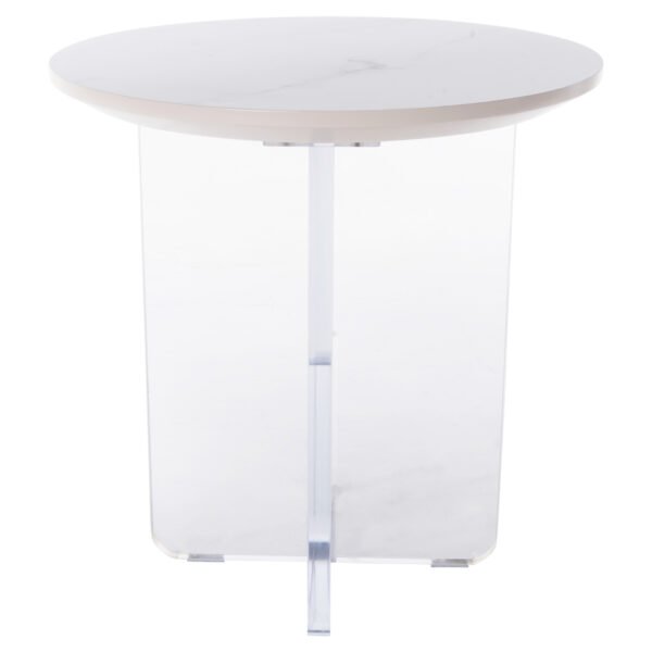 ΤΡΑΠΕΖΙ ΣΑΛΟΝΙΟΥ ACRYLON HM9779.01 HPL ΛΕΥΚΟ ΜΑΡΜΑΡΟ-ΑΚΡΥΛΙΚΟ ΠΟΔΙ Φ40x41Υεκ. - Image 4