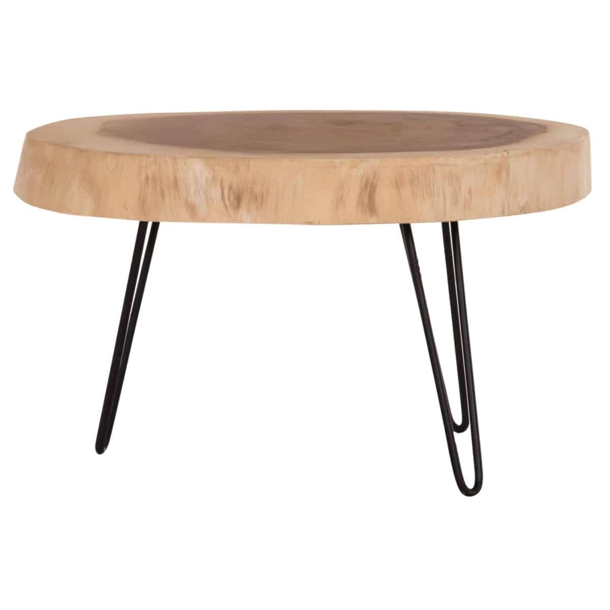 ΤΡΑΠΕΖΙ ΣΑΛΟΝΙΟΥ SERVON HM9912 SUAR ΞΥΛΟ ΦΥΣΙΚΟ-ΜΕΤΑΛ.ΠΟΔΙΑ ΜΑΥΡΑ 76x67x44Υεκ. - Image 3