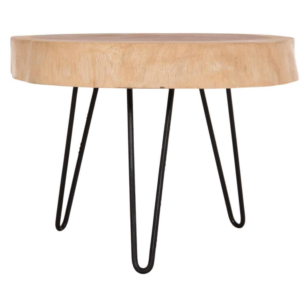 ΤΡΑΠΕΖΙ ΣΑΛΟΝΙΟΥ SERVON HM9912 SUAR ΞΥΛΟ ΦΥΣΙΚΟ-ΜΕΤΑΛ.ΠΟΔΙΑ ΜΑΥΡΑ 76x67x44Υεκ. - Image 5