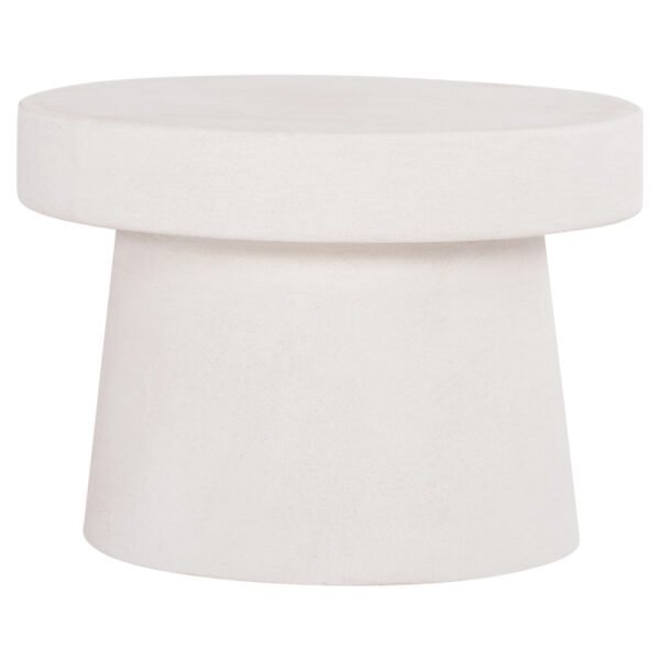 ΤΡΑΠΕΖΙ ΣΑΛΟΝΙΟΥ ΣΤΡΟΓΓΥΛΟ ΣΕΙΡΑ SANTORINI HM18051 MDF ΣΕ ΥΠΟΛΕΥΚΟ ΧΡΩΜΑ Φ60x42,5Υεκ. - Image 3