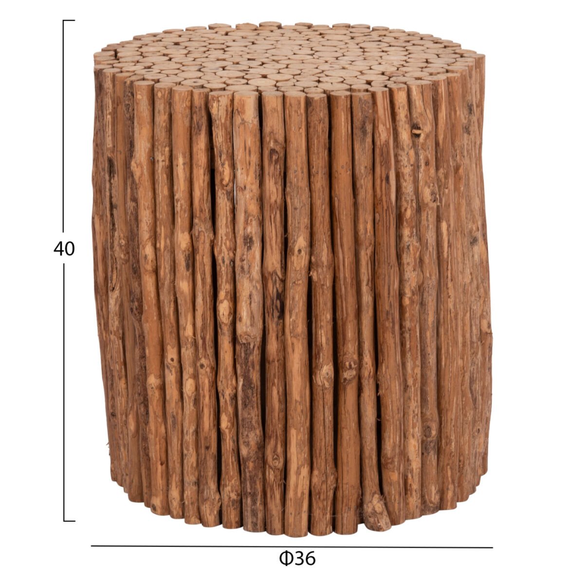 ΤΡΑΠΕΖΙ ΣΑΛΟΝΙΟΥ ΣΤΡΟΓΓΥΛΟ DRIFTER HM4443 DRIFTWOOD ΣΕ ΦΥΣΙΚΟ ΧΡΩΜΑ Φ36x40Υεκ - Image 2