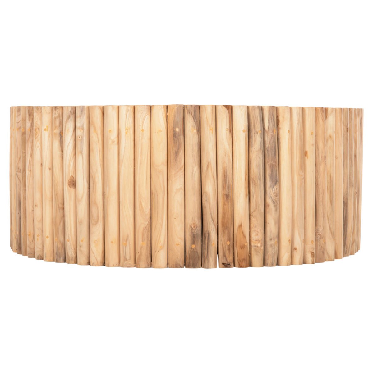 ΤΡΑΠΕΖΙ ΣΑΛΟΝΙΟΥ ΣΤΡΟΓΓΥΛΟ COOTER HM9862 ΚΛΑΔΙΑ TEAK-ΦΥΣΙΚΟ Φ100x40Υεκ. - Image 3