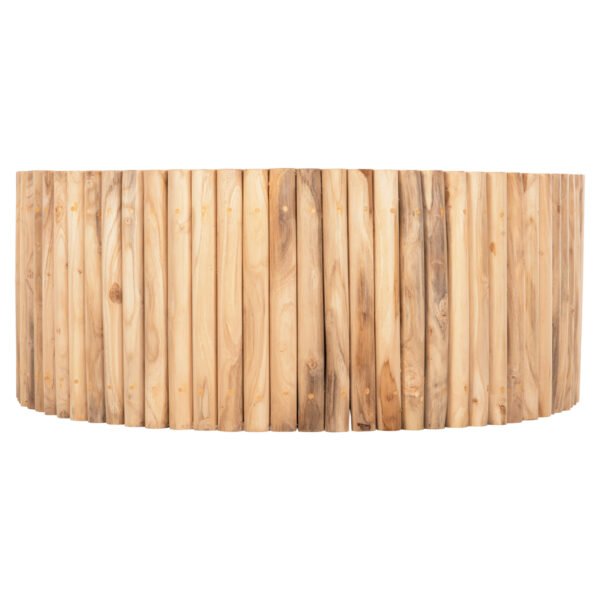 ΤΡΑΠΕΖΙ ΣΑΛΟΝΙΟΥ ΣΤΡΟΓΓΥΛΟ COOTER HM9862 ΚΛΑΔΙΑ TEAK-ΦΥΣΙΚΟ Φ100x40Υεκ. - Image 3