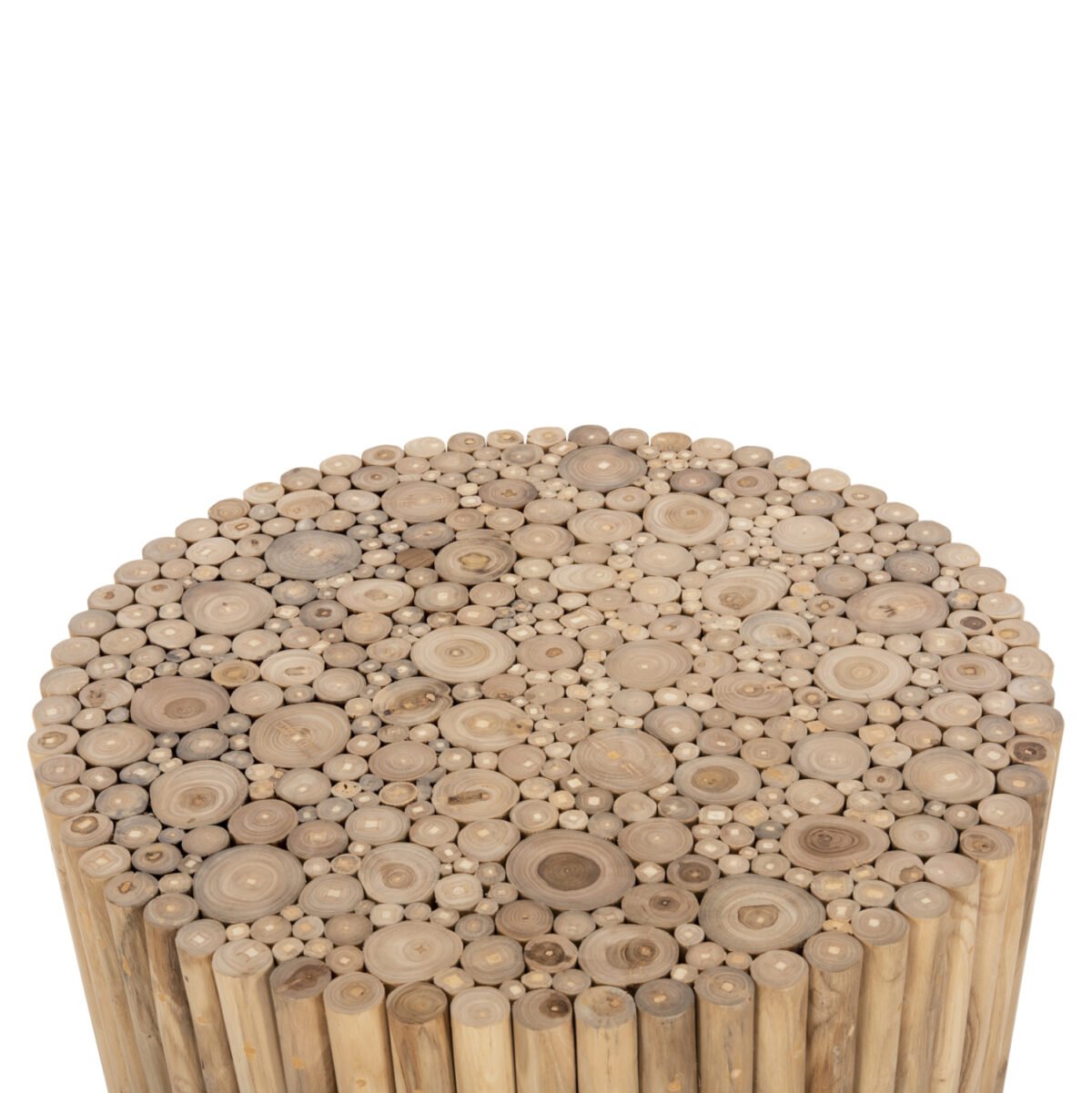 ΤΡΑΠΕΖΙ ΣΑΛΟΝΙΟΥ ΣΤΡΟΓΓΥΛΟ COOTER HM9863 ΚΛΑΔΙΑ TEAK-ΦΥΣΙΚΟ Φ80x50Υεκ. - Image 5