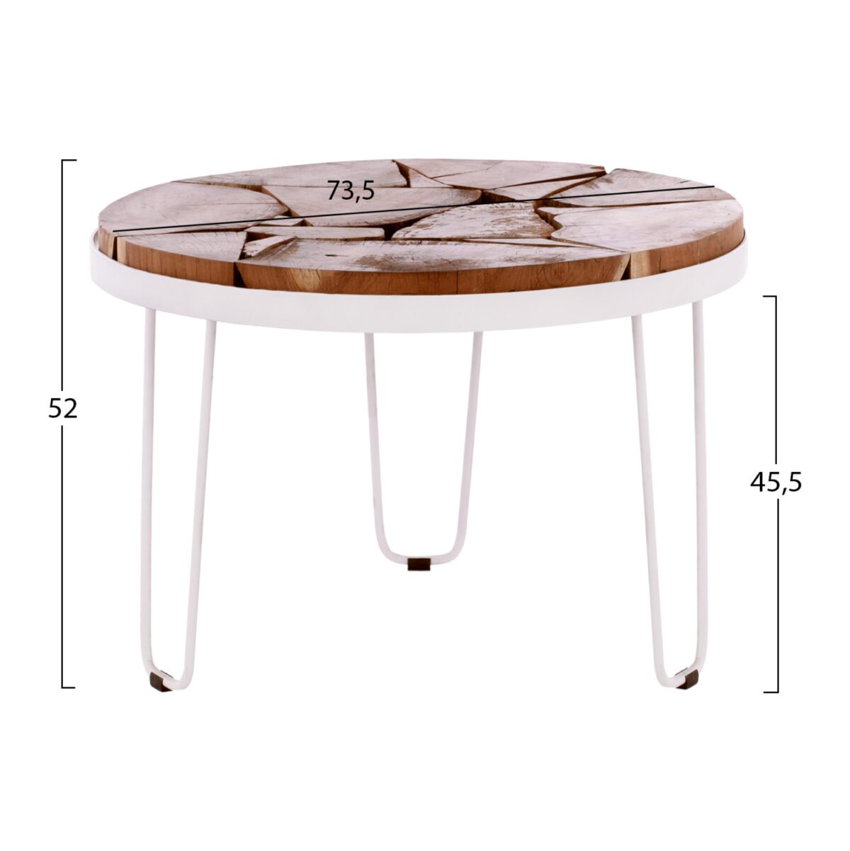 ΤΡΑΠΕΖΙ ΣΑΛΟΝΙΟΥ TIMOTHY ΑΠΟ ΜΑΣΙΦ ΞΥΛΟ ΑΚΑΚΙΑΣ ΛΕΥΚΟΣ ΣΚΕΛΕΤΟΣ Φ73x45Υεκ.HM8366.12 - Image 2