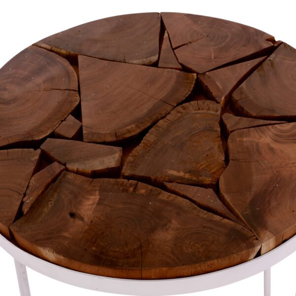 ΤΡΑΠΕΖΙ ΣΑΛΟΝΙΟΥ TIMOTHY ΑΠΟ ΜΑΣΙΦ ΞΥΛΟ ΑΚΑΚΙΑΣ ΛΕΥΚΟΣ ΣΚΕΛΕΤΟΣ Φ73x45Υεκ.HM8366.12 - Image 6