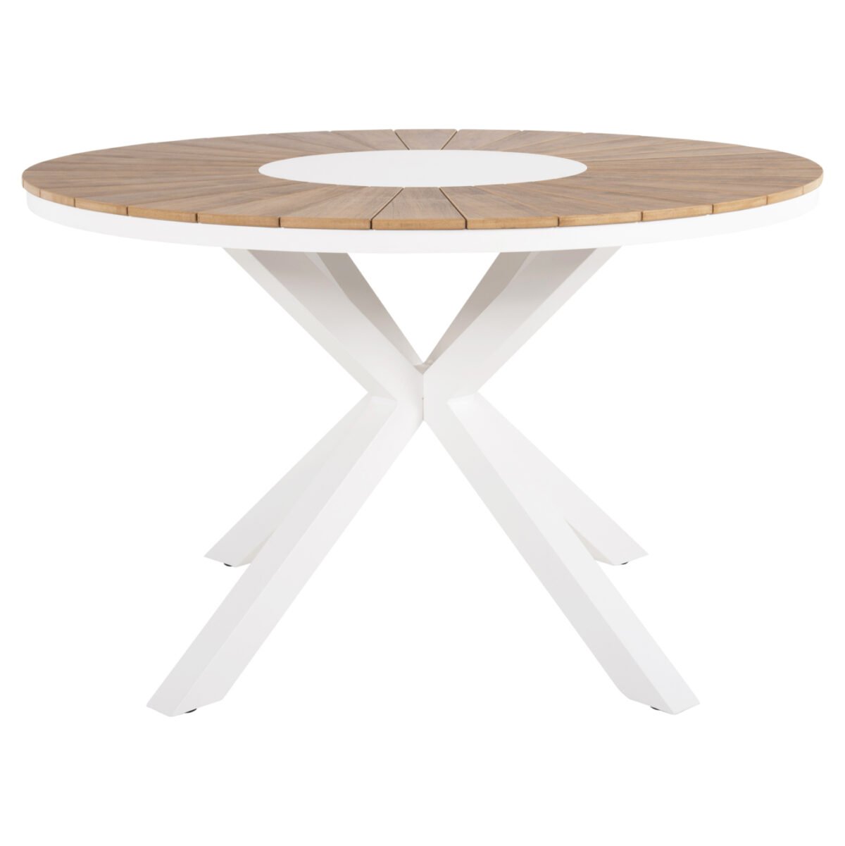 ΤΡΑΠΕΖΙ ΣΤΡΟΓΓΥΛΟ ΕΞ.ΧΩΡΟΥ MORIL HM6041.02 ΑΛΟΥΜΙΝΙΟ ΛΕΥΚΟ-POLYWOOD ΦΥΣΙΚΟ Φ120εκ. - Image 3