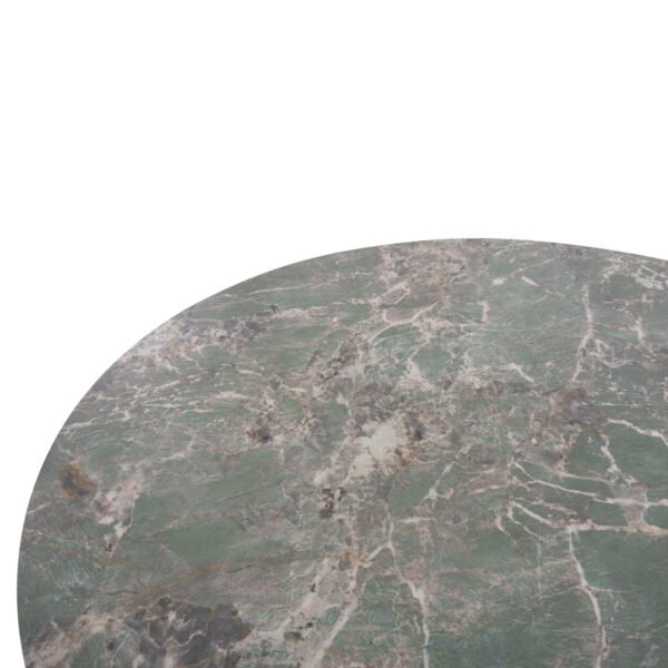 ΤΡΑΠΕΖΙ ΣΤΡΟΓΓΥΛΟ ZOD HM9852.03 ΠΡΑΣΙΝΟ ΜΑΡΜΑΡΟ ΚΕΡΑΜΙΚΟ TOP-ΜΑΥΡΑ ΜΕΤΑΛ.ΠΟΔΙΑ Φ135x74Υεκ - Image 3