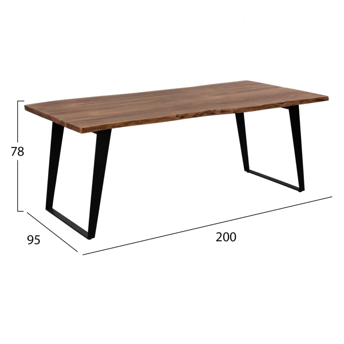 ΤΡΑΠΕΖΙ ΤΡΑΠΕΖΑΡΙΑΣ ALICIA 4εκ.ΠΑΧΟΣ ΑΠΟ ΜΑΣΙΦ ΞΥΛΟ ΑΚΑΚΙΑΣ HM8169.11 200x95x78Y εκ. - Image 2