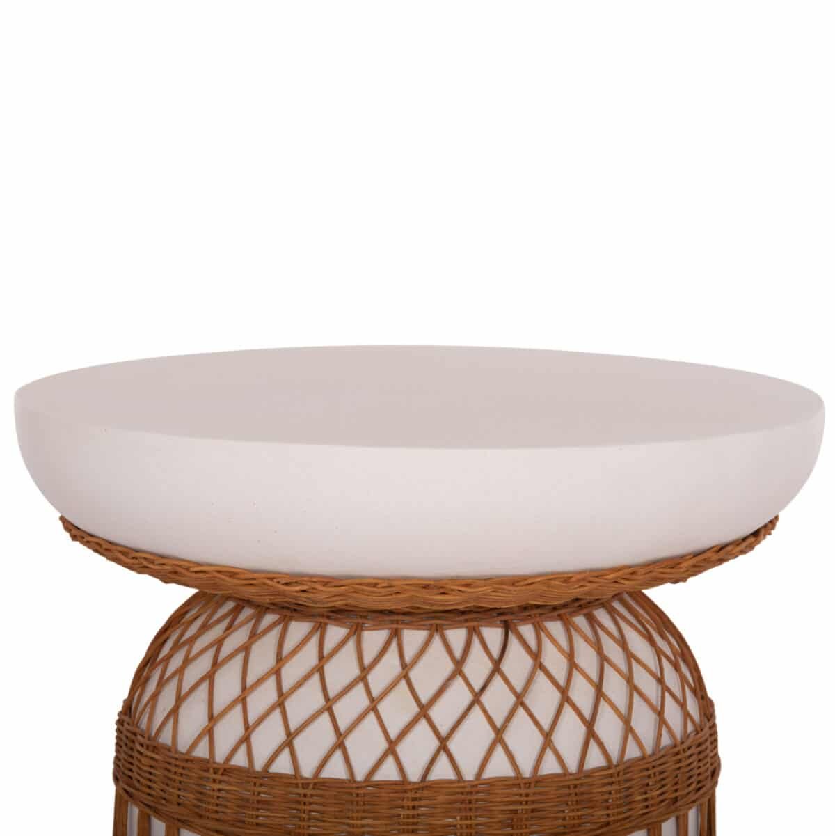 ΤΡΑΠΕΖΙ ΤΡΑΠΕΖΑΡΙΑΣ PRILEP HM18159.02 FIBER CEMENT ΛΕΥΚΟ & RATTAN--Φ60x76,5Υεκ - Image 4