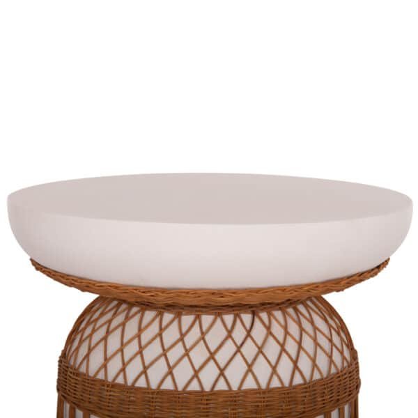 ΤΡΑΠΕΖΙ ΤΡΑΠΕΖΑΡΙΑΣ PRILEP HM18159.02 FIBER CEMENT ΛΕΥΚΟ & RATTAN--Φ60x76,5Υεκ - Image 4