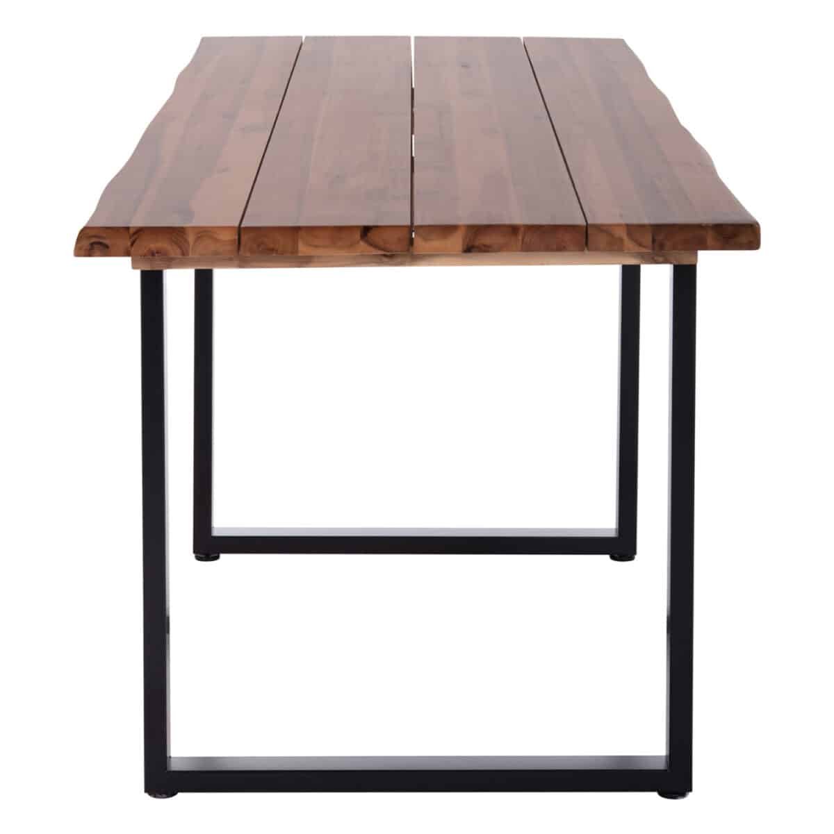 ΤΡΑΠΕΖΙ ΤΡΑΠΕΖΑΡΙΑΣ FRIGGO HM6297.01 ΞΥΛΟ ΑΚΑΚΙΑΣ 3,5εκ πάχος--ΠΟΔΙΑ ΜΕΤΑΛΛΙΚΑ 160x80x77Υεκ. - Image 5