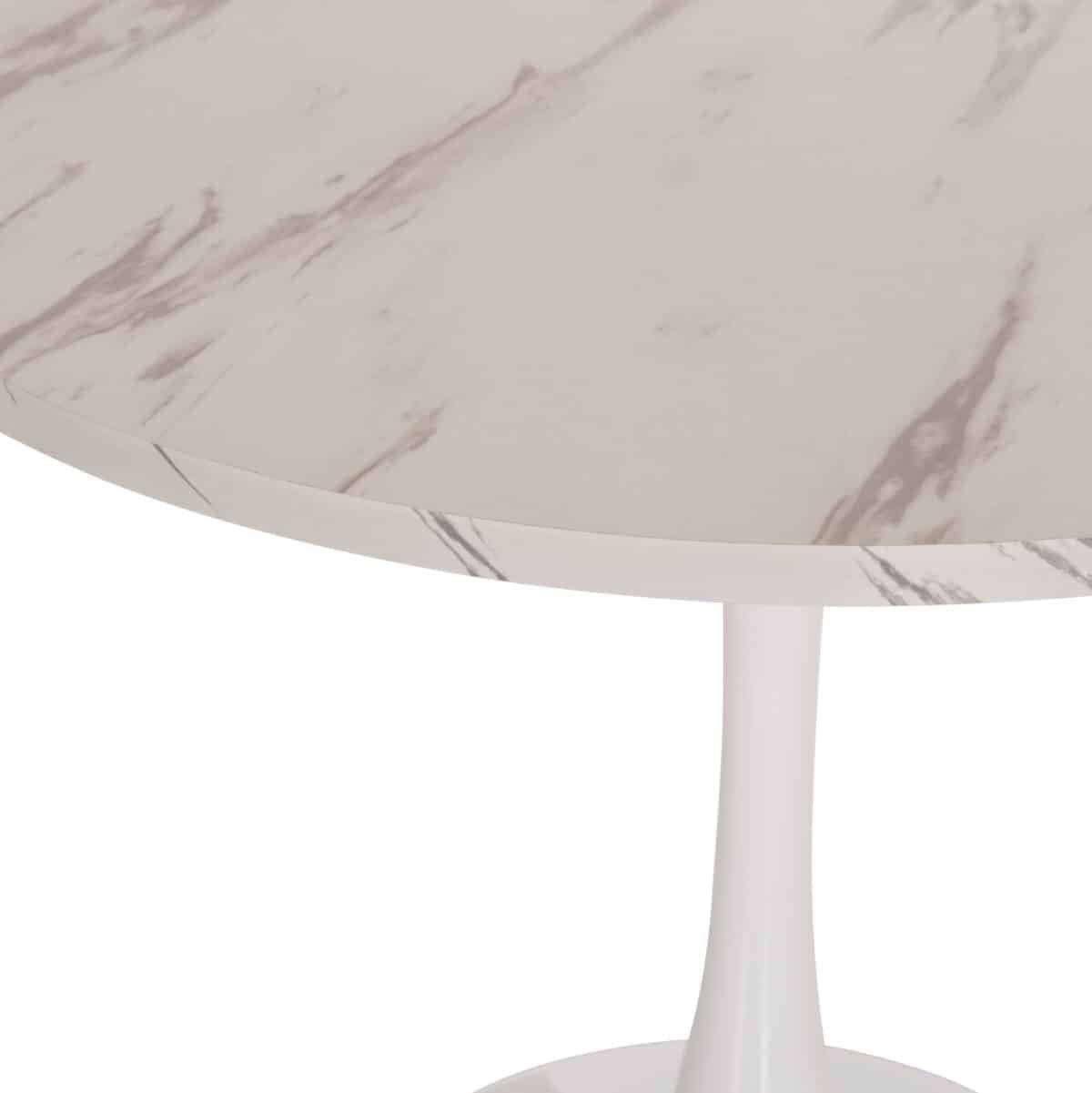 ΤΡΑΠΕΖΙ ΤΡΑΠΕΖΑΡΙΑΣ ROLLO HM9421.11 ΣΤΡΟΓΓΥΛΟ WHITE MARBLE Φ90x74Υεκ. - Image 6