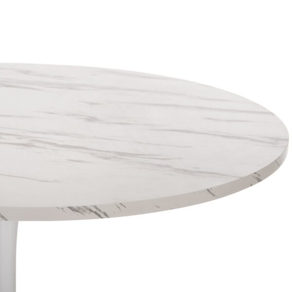 ΤΡΑΠΕΖΙ ΤΡΑΠΕΖΑΡΙΑΣ ROLLO HM9422.11 ΣΤΡΟΓΓΥΛΟ WHITE MARBLE Φ120x74Yεκ. - Image 4