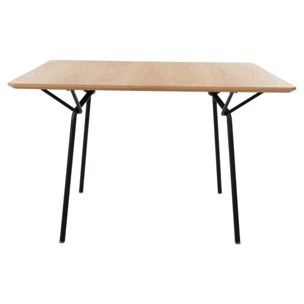 ΤΡΑΠΕΖΙ ΤΡΑΠΕΖΑΡΙΑΣ TRENK HM9614.01 MDF ΜΕ ΚΑΠΛΑΜΑ ΔΡΥΟΣ ΦΥΣΙΚΟ-ΜΑΥΡΟ ΜΕΤΑΛΛΟ 120x120x75Υεκ. - Image 3