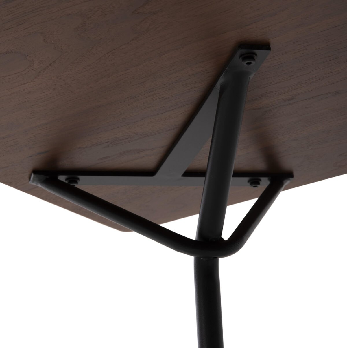 ΤΡΑΠΕΖΙ ΤΡΑΠΕΖΑΡΙΑΣ TRENK HM9614.02 MDF ΜΕ ΚΑΠΛΑΜΑ ΔΡΥΟΣ ΚΑΡΥΔΙ-ΜΑΥΡΟ ΜΕΤΑΛΛΟ 120x120x75Υεκ. - Image 7