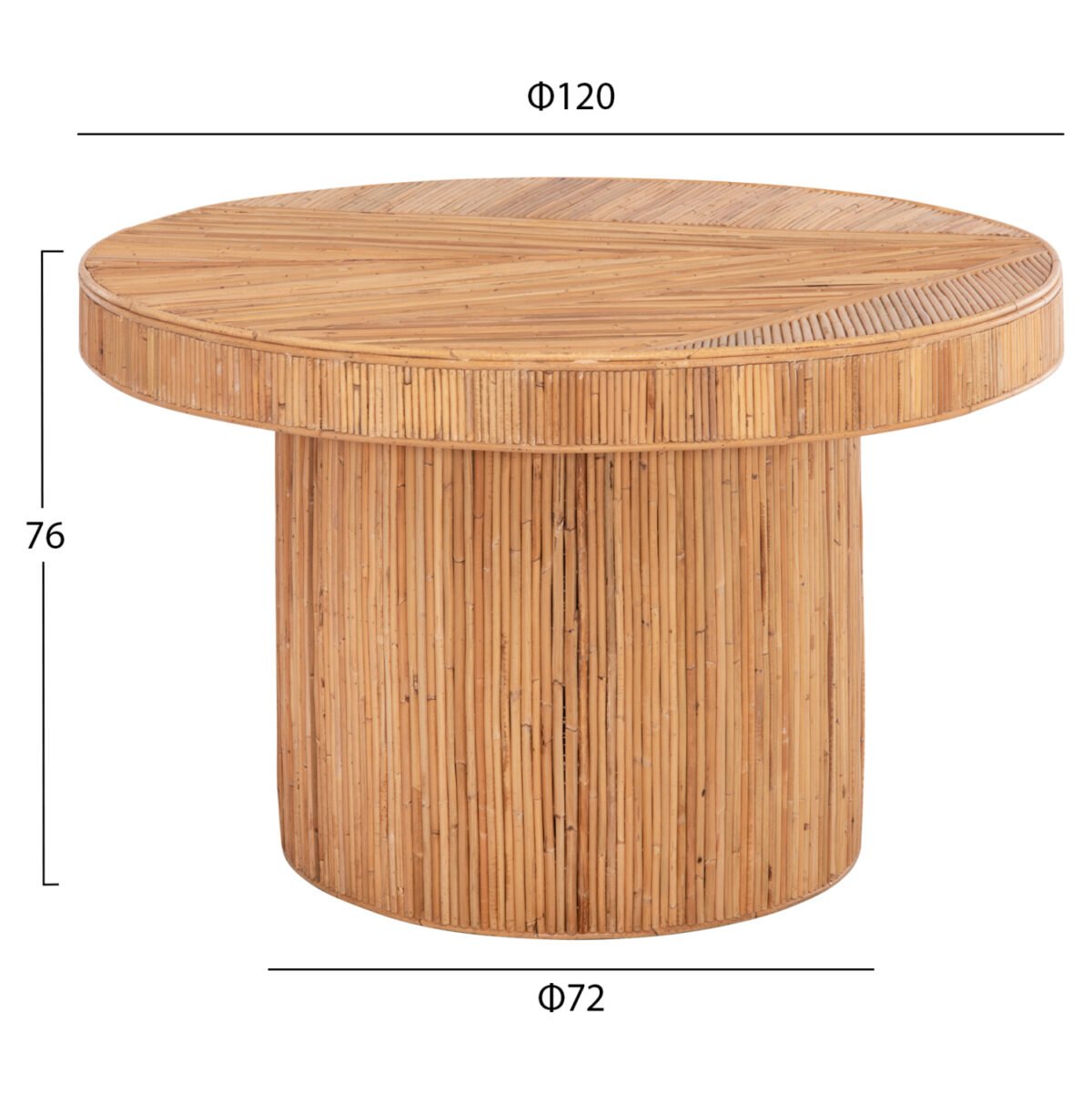 ΤΡΑΠΕΖΙ ΤΡΑΠΕΖΑΡΙΑΣ GATSBY HM9884 ΦΥΣΙΚΟ RATTAN ΣΕ ΦΥΣΙΚΟ ΧΡΩΜΑ Φ120x76Υεκ. - Image 2