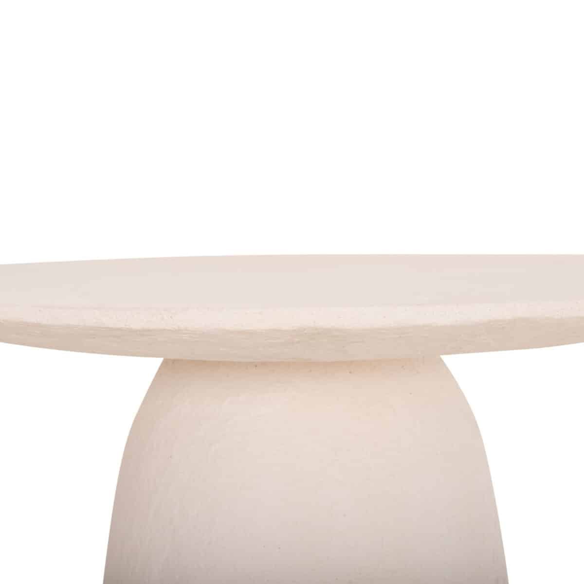 ΤΡΑΠΕΖΙ ΤΡΑΠΕΖΑΡΙΑΣ ΣΤΡΟΓΓΥΛΟ SEPPO HM18154.02 FIBER CEMENT ΛΕΥΚΟ--Φ119,5x75,5Υεκ. - Image 4