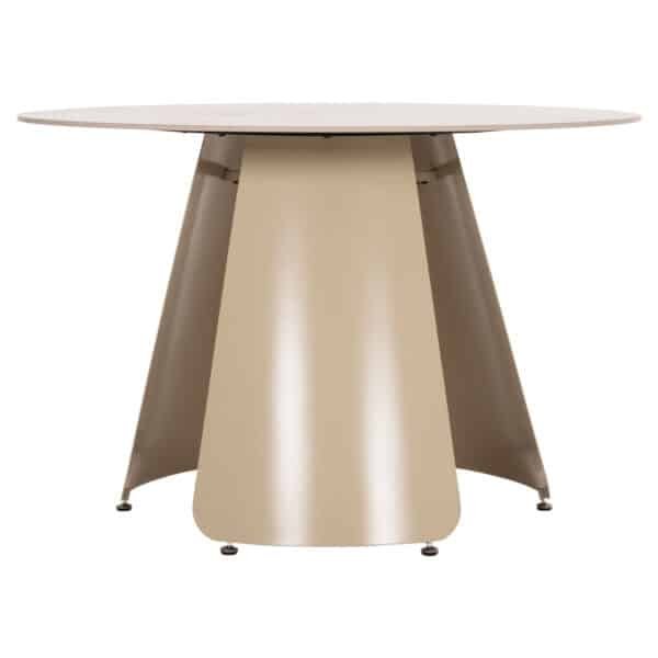 ΤΡΑΠΕΖΙ ΤΡΑΠΕΖΑΡΙΑΣ ΣΤΡΟΓΓΥΛΟ SEDAR HM18326 ΚΕΡΑΜΙΚΟ TOP--ΚΡΕΜ ΜΕΤΑΛ.ΠΟΔΙΑ Φ120x78Υ - Image 3