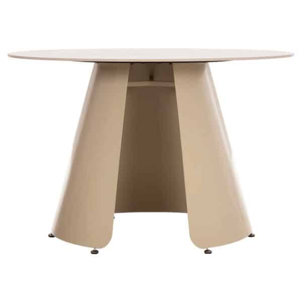 ΤΡΑΠΕΖΙ ΤΡΑΠΕΖΑΡΙΑΣ ΣΤΡΟΓΓΥΛΟ SEDAR HM18326 ΚΕΡΑΜΙΚΟ TOP--ΚΡΕΜ ΜΕΤΑΛ.ΠΟΔΙΑ Φ120x78Υ - Image 5