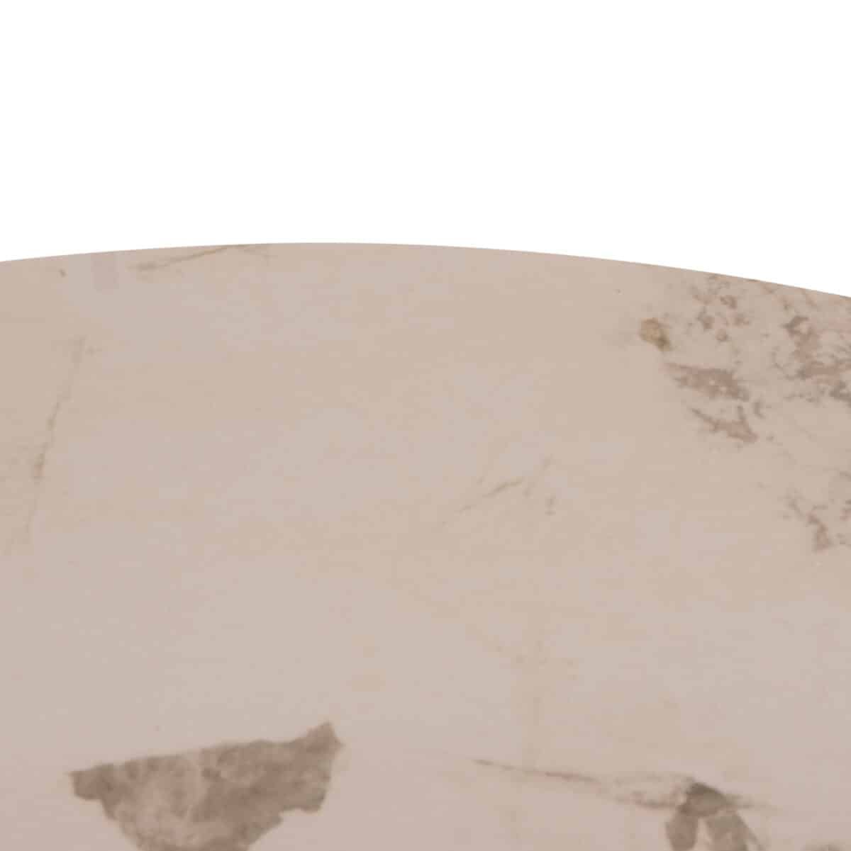 ΤΡΑΠΕΖΙ ΤΡΑΠΕΖΑΡΙΑΣ ΣΤΡΟΓΓΥΛΟ SEDAR HM18326 ΚΕΡΑΜΙΚΟ TOP--ΚΡΕΜ ΜΕΤΑΛ.ΠΟΔΙΑ Φ120x78Υ - Image 7