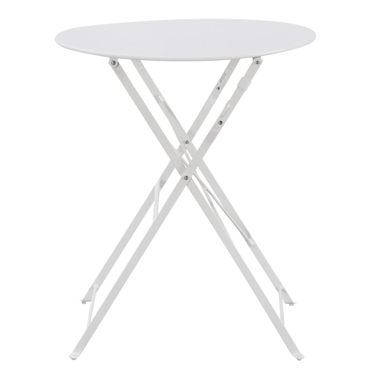 ΤΡΑΠΕΖΙ ΖΑΠΠΕΙΟΥ ΠΤΥΣΣΟΜΕΝΟ ΣΤΡΟΓΓΥΛΟ SOPHIE HM6336.01 ΜΕΤΑΛΛΙΚΟ ΛΕΥΚΟ Φ60x70Υεκ. - Image 2