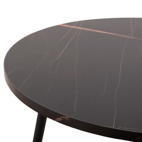 ΤΡΑΠΕΖΙΑ ΣΑΛΟΝΙΟΥ 2ΤΜΧ CUPPER HM9878.13 ΜΕΛΑΜΙΝΗ ΜΑΥΡΟ ΜΑΡΜΑΡΟ-ΜΑΥΡΟ ΜΕΤΑΛΛΟ - Image 5