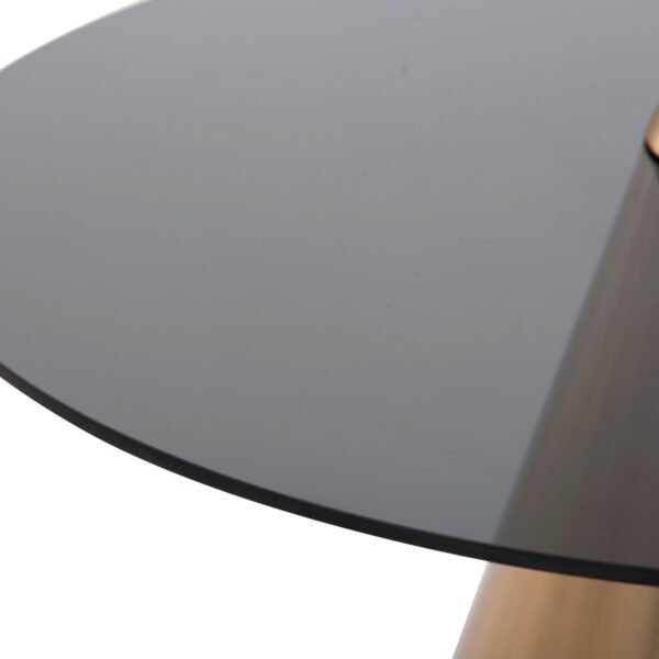 ΤΡΑΠΕΖΙA ΣΑΛΟΝΙΟΥ 2ΤΜΧ REBEN HM9919 ΜΕΤΑΛΛΟ ΧΡΥΣΟ-ΦΙΜΕ ΜΑΥΡΟ ΓΥΑΛΙ Φ80 & Φ60 εκ. - Image 7