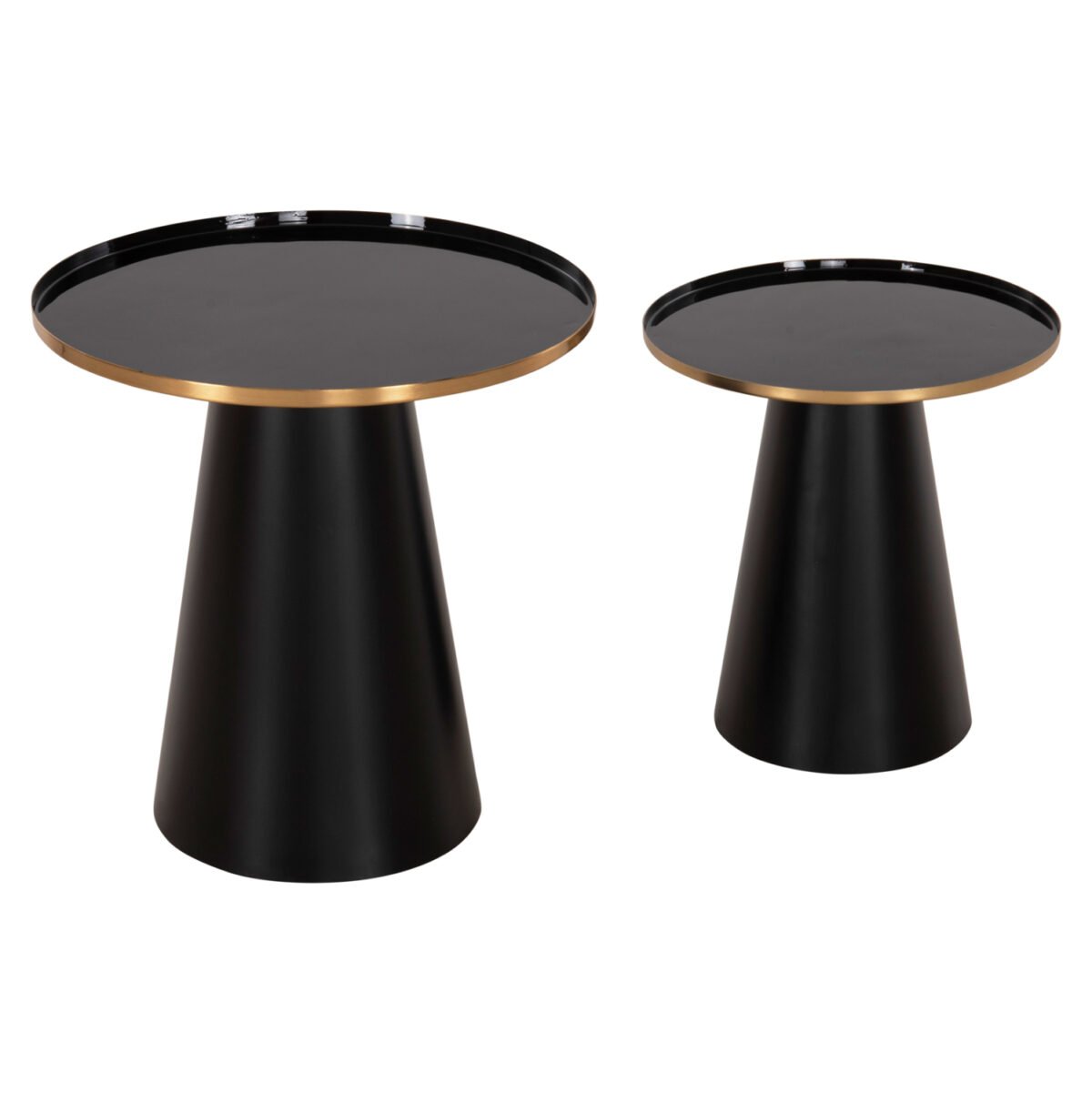 ΤΡΑΠΕΖΙA ΣΑΛΟΝΙΟΥ 2ΤΜΧ BENG HM9920 ΜΕΤΑΛΛΟ ΕΜΑΓΙΕ TOP-ΒΑΣΗ ΜΑΤ-ΜΑΥΡΟ Φ50 & Φ40 εκ. - Image 7