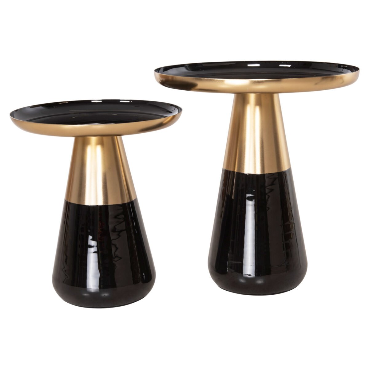 ΤΡΑΠΕΖΙA ΣΑΛΟΝΙΟΥ 2ΤΜΧ OLUF HM9922 ΜΕΤΑΛΛΟ ΕΜΑΓΙΕ-GLOSSY ΜΑΥΡΟ-ΜΑΤ ΧΡΥΣΟ Φ50 & Φ41 εκ. - Image 3