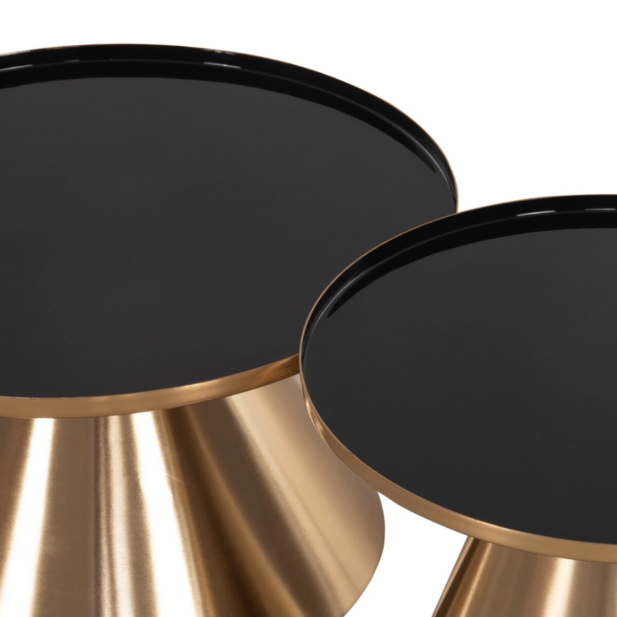 ΤΡΑΠΕΖΙA ΣΑΛΟΝΙΟΥ 2ΤΜΧ LORME HM9923 ΜΕΤΑΛΛΟ ΣΕ ΜΑΥΡΟ&ΧΡΥΣΟ Φ50 & Φ40 εκ. - Image 4