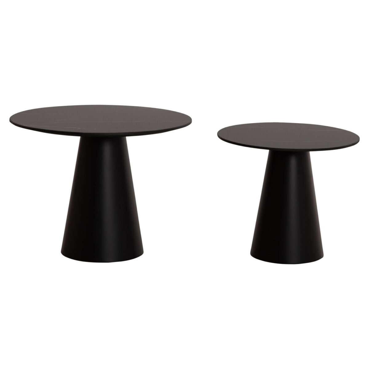 ΤΡΑΠΕΖΙA ΣΑΛΟΝΙΟΥ 2ΤΜΧ DIEN HM9926 ΜΕΤΑΛ.ΒΑΣΕΙΣ & ΚΕΡΑΜΙΚΟ TOP-ΜΑΥΡΟ Φ56.5 & Φ43.5 εκ. - Image 6