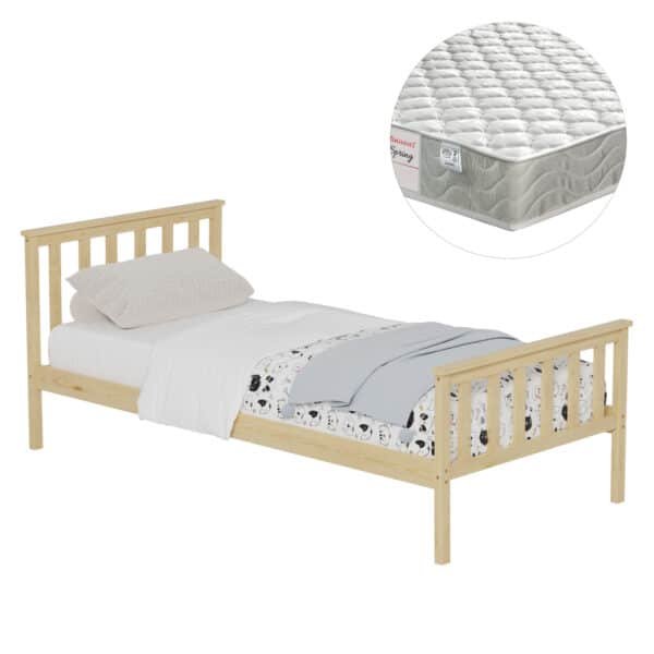 ΚΡΕΒΑΤΙ ΠΑΙΔΙΚΟ ΜΕ ΣΤΡΩΜΑ GIMLY HM21300 ΞΥΛΟ ΠΕΥΚΟΥ ΣΕ ΦΥΣΙΚΟ ΓΙΑ ΣΤΡΩΜΑ 90x190εκ