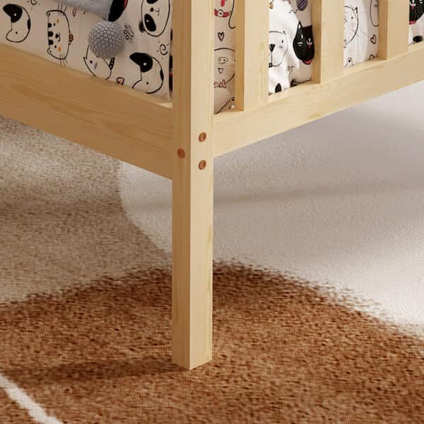 ΚΡΕΒΑΤΙ ΠΑΙΔΙΚΟ ΜΕ ΣΤΡΩΜΑ GIMLY HM21300 ΞΥΛΟ ΠΕΥΚΟΥ ΣΕ ΦΥΣΙΚΟ ΓΙΑ ΣΤΡΩΜΑ 90x190εκ - Image 8