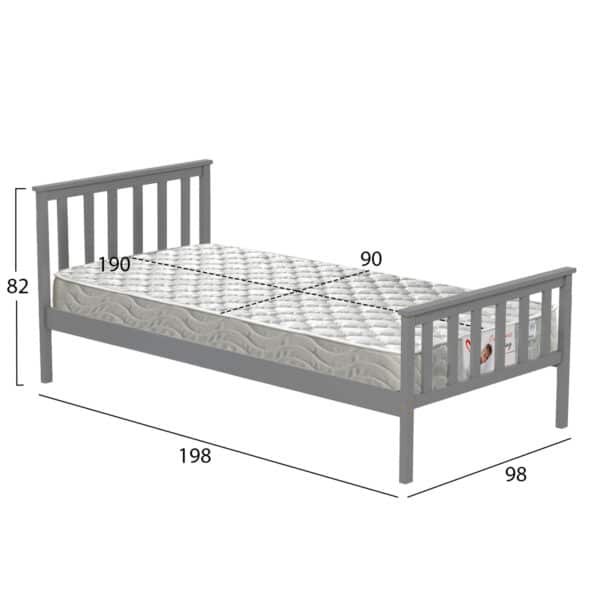 ΚΡΕΒΑΤΙ ΠΑΙΔΙΚΟ ΜΕ ΣΤΡΩΜΑ GIMLY HM21300.02 ΞΥΛΟ ΠΕΥΚΟΥ ΣΕ ΓΚΡΙ- ΓΙΑ ΣΤΡΩΜΑ 90x190εκ - Image 3