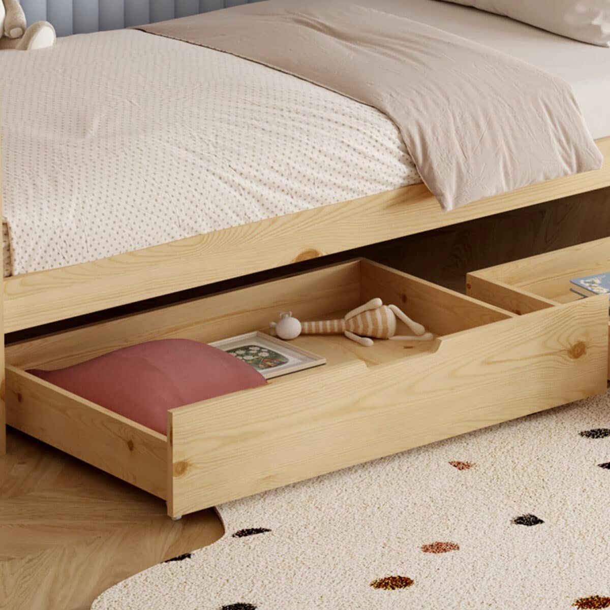 ΚΡΕΒΑΤΙ ΠΑΙΔΙΚΟ ΜΕ ΣΤΡΩΜΑ KLARICE HM21305 ΞΥΛΟ ΠΕΥΚΟΥ ΣΕ ΦΥΣΙΚΟ--ΣΤΡΩΜΑ 90x190εκ - Image 7