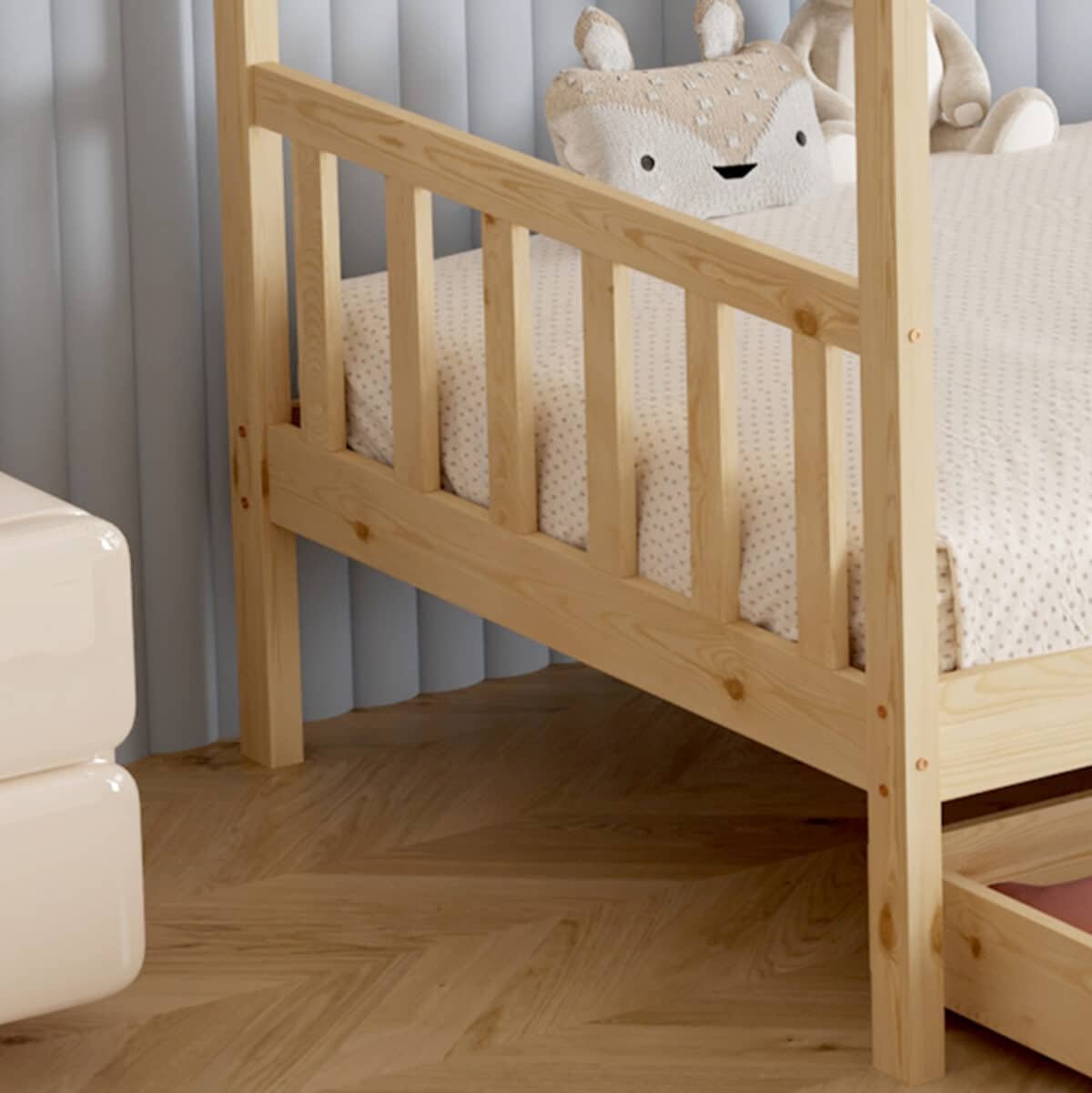 ΚΡΕΒΑΤΙ ΠΑΙΔΙΚΟ ΜΕ ΣΤΡΩΜΑ KLARICE HM21305 ΞΥΛΟ ΠΕΥΚΟΥ ΣΕ ΦΥΣΙΚΟ--ΣΤΡΩΜΑ 90x190εκ - Image 8