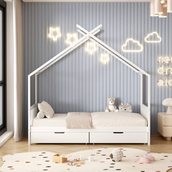 ΚΡΕΒΑΤΙ ΠΑΙΔΙΚΟ ΜΕ ΣΤΡΩΜΑ KLARICE HM21305.01 ΞΥΛΟ ΠΕΥΚΟΥ ΣΕ ΛΕΥΚΟ--ΣΤΡΩΜΑ 90x190εκ - Image 5