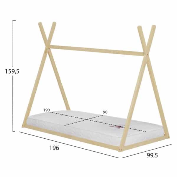 ΚΡΕΒΑΤΙ ΠΑΙΔΙΚΟ ΜΕ ΣΤΡΩΜΑ MUNK HM21306 ΞΥΛΟ ΠΕΥΚΟΥ ΣΕ ΦΥΣΙΚΟ--ΣΤΡΩΜΑ 90x190εκ - Image 3