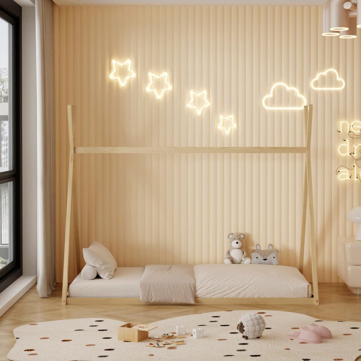 ΚΡΕΒΑΤΙ ΠΑΙΔΙΚΟ ΜΕ ΣΤΡΩΜΑ MUNK HM21306 ΞΥΛΟ ΠΕΥΚΟΥ ΣΕ ΦΥΣΙΚΟ--ΣΤΡΩΜΑ 90x190εκ - Image 5