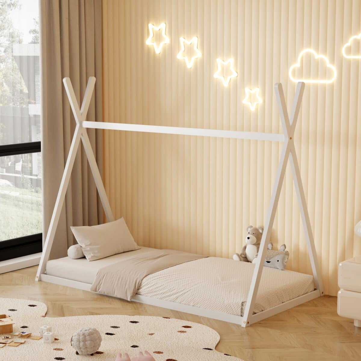 ΚΡΕΒΑΤΙ ΠΑΙΔΙΚΟ ΜΕ ΣΤΡΩΜΑ MUNK HM21306.01 ΞΥΛΟ ΠΕΥΚΟΥ ΣΕ ΛΕΥΚΟ--ΣΤΡΩΜΑ 90x190εκ - Image 2