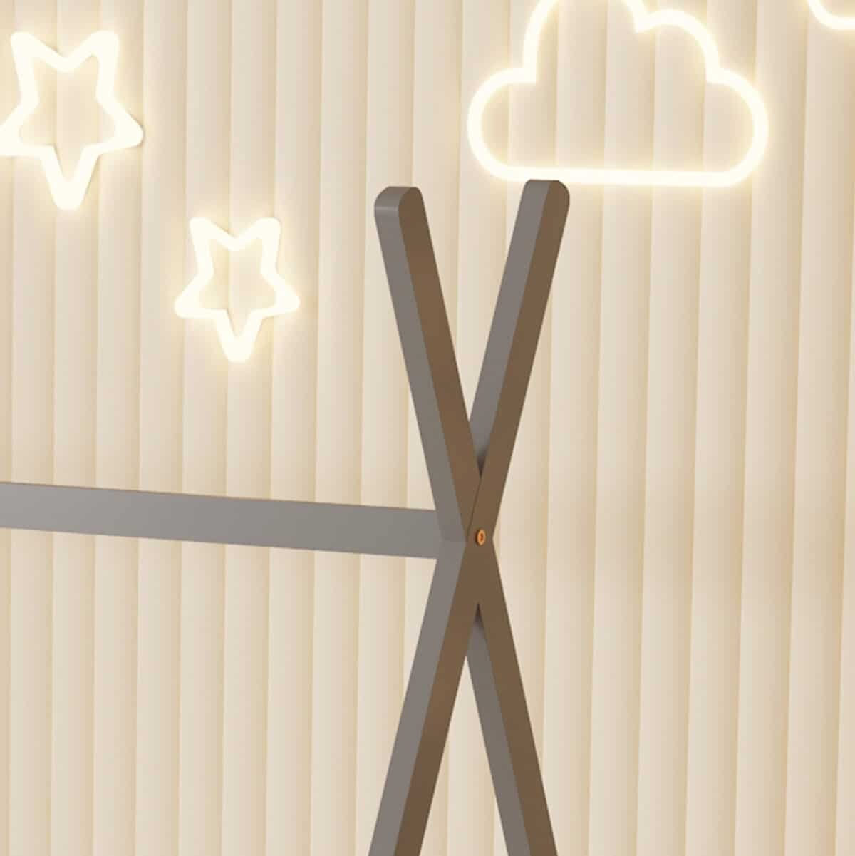 ΚΡΕΒΑΤΙ ΠΑΙΔΙΚΟ ΜΕ ΣΤΡΩΜΑ MUNK HM21306.02 ΞΥΛΟ ΠΕΥΚΟΥ ΣΕ ΓΚΡΙ--ΣΤΡΩΜΑ 90x190εκ - Image 6