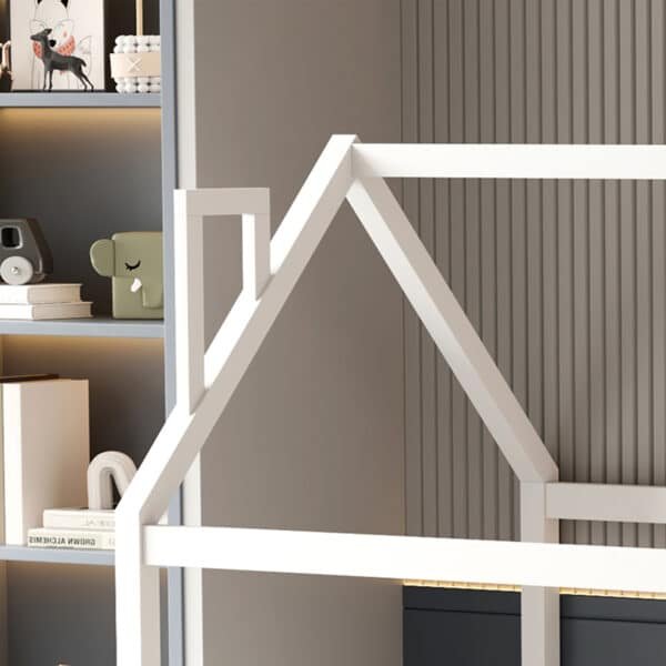 ΚΡΕΒΑΤΙ ΠΑΙΔΙΚΟ ΜΕ ΣΤΡΩΜΑ HOUSER HM21315.01 ΞΥΛΟ ΠΕΥΚΟΥ ΣΕ ΛΕΥΚΟ--ΣΤΡΩΜΑ 90x190εκ - Image 7