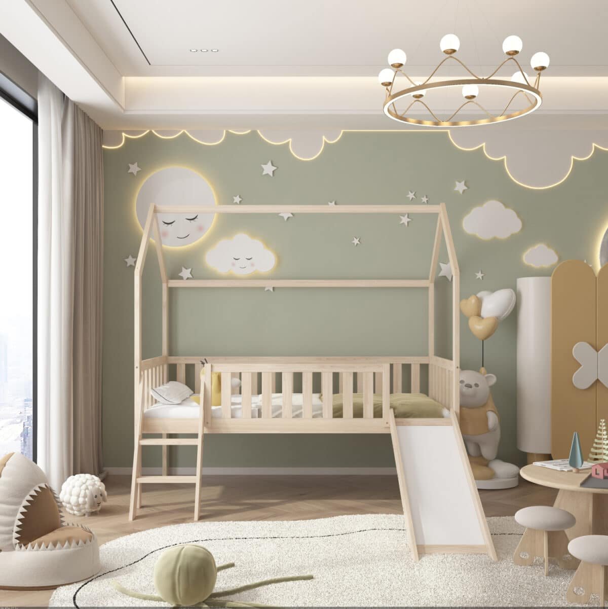 ΚΡΕΒΑΤΙ ΠΑΙΔΙΚΟ ΤΣΟΥΛΗΘΡΑ PHYLLIS HM21310 ΠΕΥΚΟ ΣΕ ΦΥΣΙΚΟ--ΜΕ ΣΤΡΩΜΑ 90x190εκ - Image 5