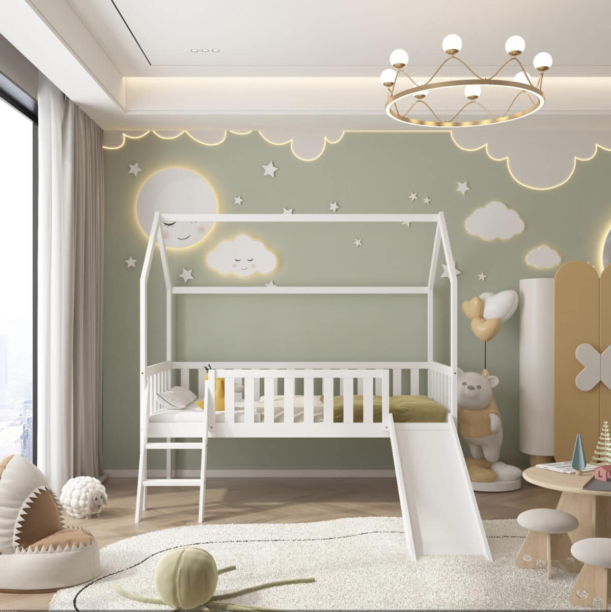 ΚΡΕΒΑΤΙ ΠΑΙΔΙΚΟ ΤΣΟΥΛΗΘΡΑ PHYLLIS HM21310.01 ΠΕΥΚΟ ΣΕ ΛΕΥΚΟ--ΜΕ ΣΤΡΩΜΑ 90x190εκ - Image 5