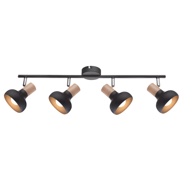 ADDY ΣΠΟΤ 4XE14 ΜΑΥΡΟ ΜΑΥΡΟ/ΞΥΛΟ